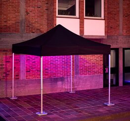 Gazebo pieghevole nero in alluminio 3x3 m Ecotent per evento serale