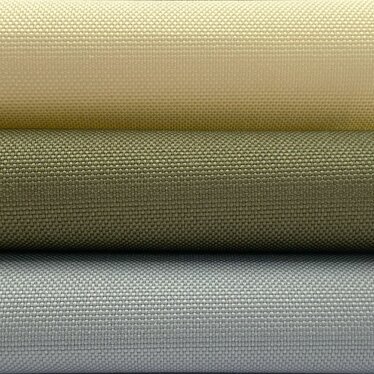 Set tessuti riciclati Recycled Ecotent impilati uno spra l'altro nei colori Olive, Sand e Stone