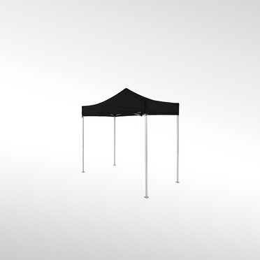 Un gazebo pieghevole nero di 3x1,5 m.