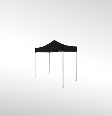 Un gazebo pieghevole nero di 3x1,5 m.