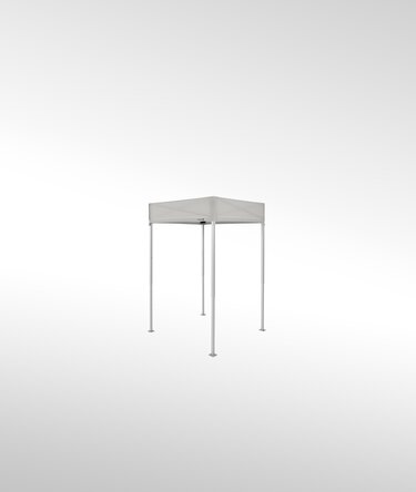 Faltpavillon 1,5x1,5 m in der Farbe hellgrau.