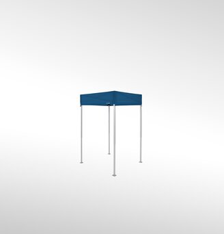 Un gazebo pieghevole blu chiaro di 1,5x1,5 m.