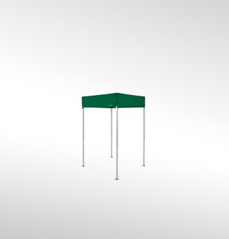 Un gazebo pieghevole verde di 1,5x1,5 m.