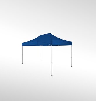 Gazebo pieghevole 4,5x3 m nel colore blu scuro.