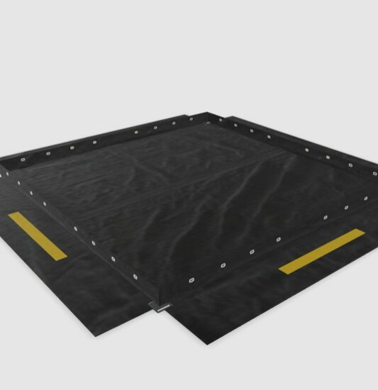 Pavimento nero antiscivolo e assorbente per gazebo pieghevole.