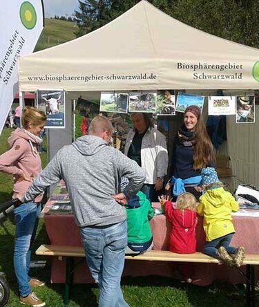 Gazebo ecru 3x3 personalizzato con logo e teli laterali con bandiera pubblicitaria a goccia utilizzati per infopoint Forest Nera